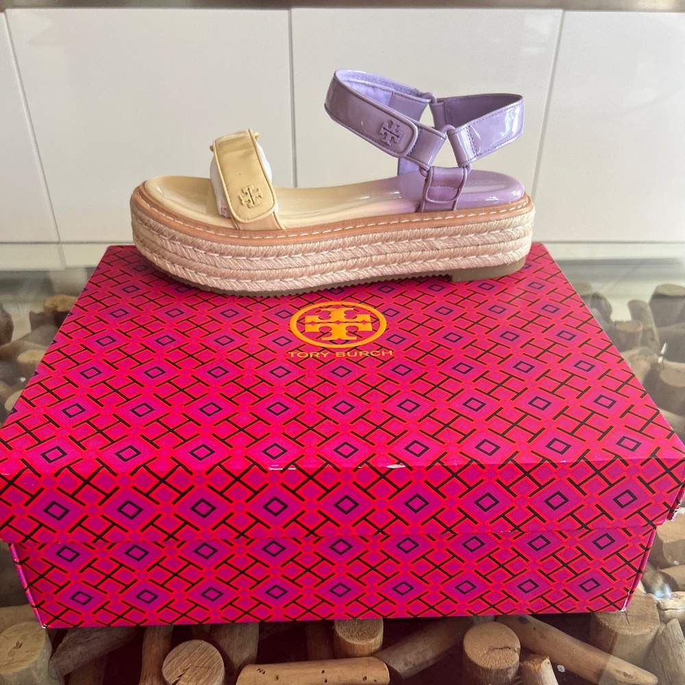TORY BURCH Espadrille Sport Sandals Sweet Corn Soft Patent